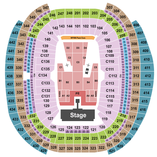Allegiant Stadium AC/DC Seating Chart